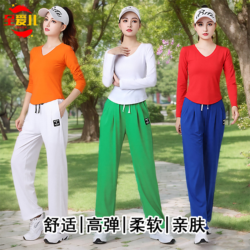 V领舞蹈广场舞运动套装时尚女