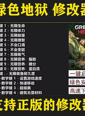 绿色地狱修改器GreenHell支持正版steam联机辅助科技工具不含游戏