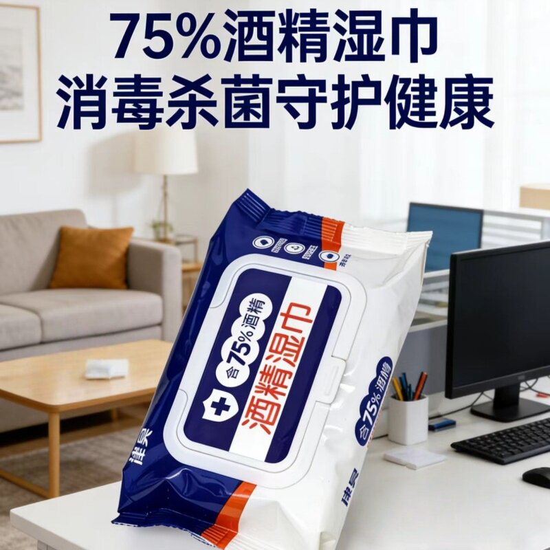 酒精湿巾消毒便携不刺激图片