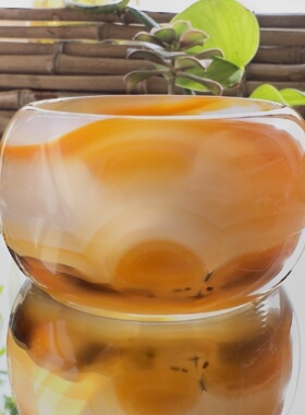 花语玉髓 天然巴西老料加宽加厚版日出意境景观玛瑙手镯圈口61.5