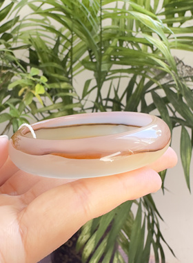花语玉髓 天然海洋玉髓满圈一线缠丝腰缠万贯玛瑙手镯52.5圈口