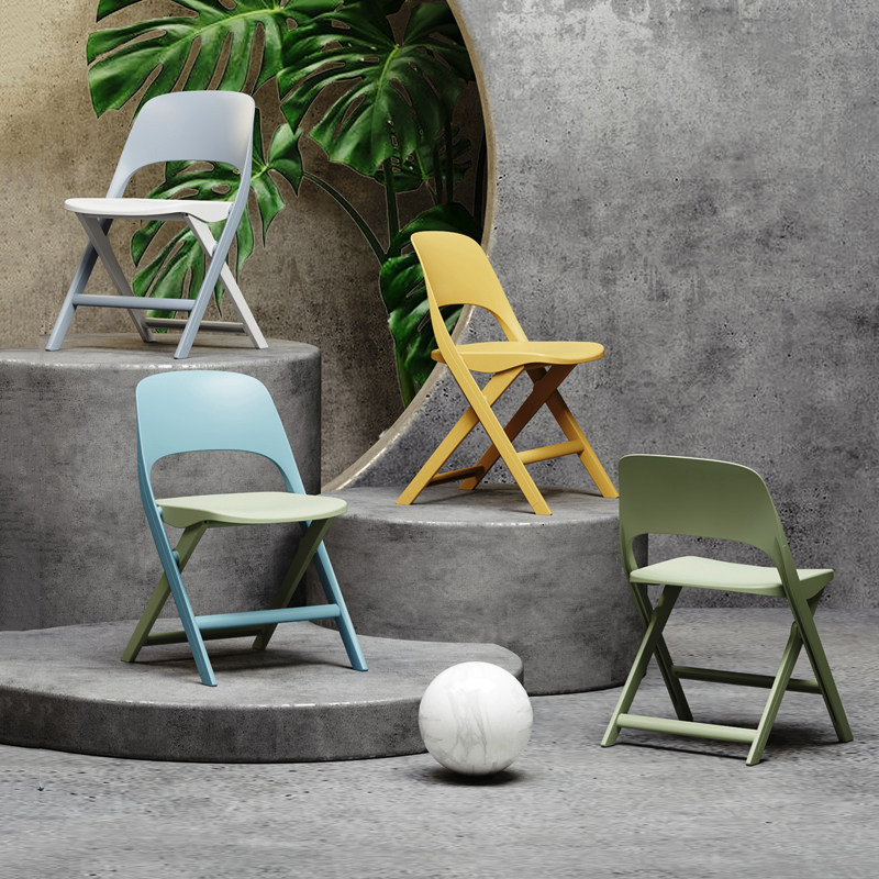 餐椅现代轻奢家用靠背椅简约会客接待椅餐厅图书馆可折叠塑料椅子