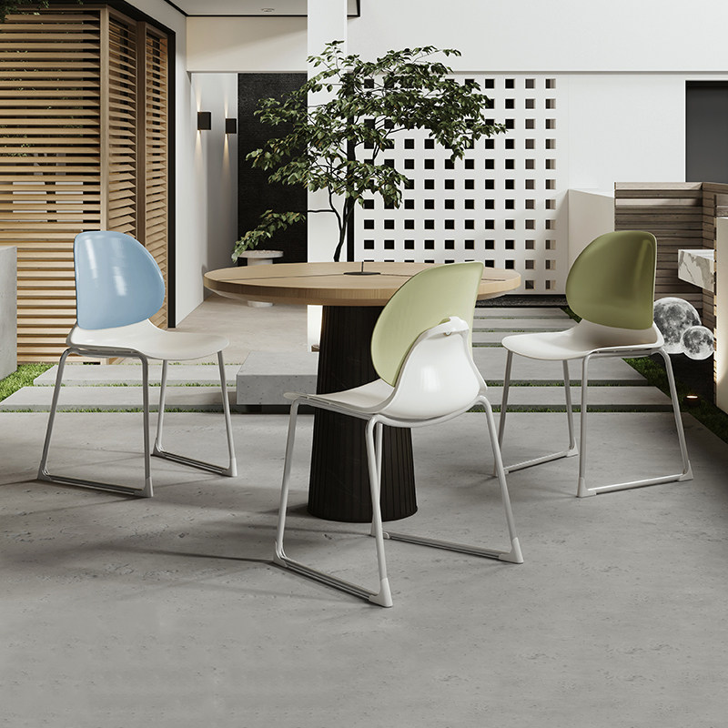 餐椅现代轻奢家用靠背椅简约会客接待食堂餐厅图书馆宿舍塑料椅子