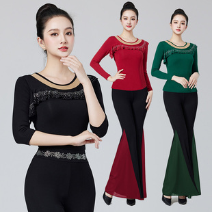 形体训练服女2025新款高端礼仪走秀体型舞蹈练功服修身上衣喇叭裤