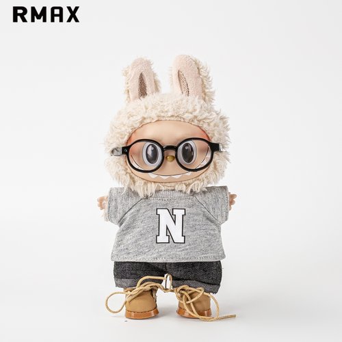 RMAX娃衣适用labubu一二三代搪胶挂件17厘米变装娃衣字母短袖套装