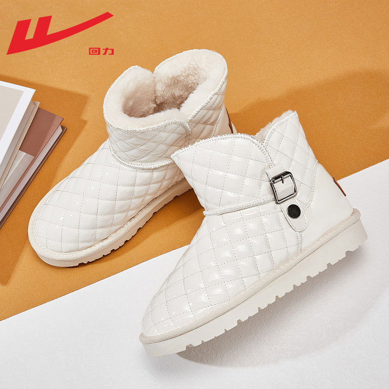 回力雪地靴女冬季2025新款加绒加
