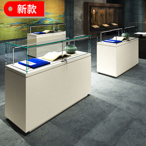 现货木质烤漆玻璃展示柜博物馆字画陈列柜公司产品企业文化展厅柜