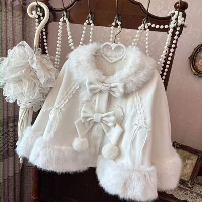 秋冬毛绒小雪球斗篷Lolita