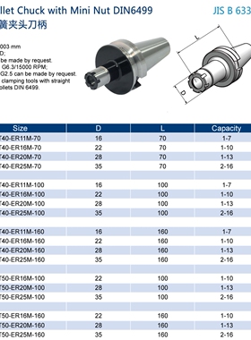 CNC刀柄BT30-ER8-100 BT30-ER8M-100螺帽外径12杆粗12