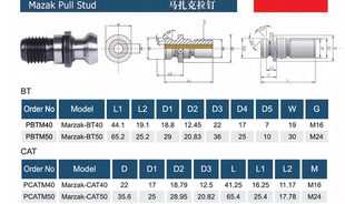 马扎克拉钉MAZAK拉钉MAZAK-BT40 MAZAK-CAT40拉钉PCATM40 PBTM40