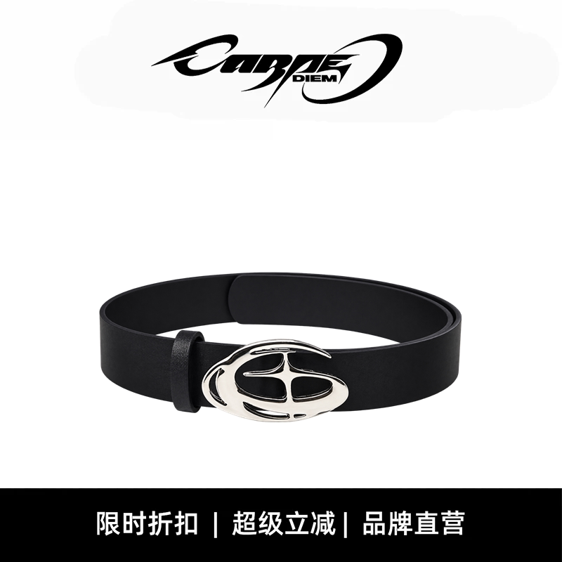 CARPE DIEM原创抽象十字星金属扣头皮带潮流小众设计感腰带男女款