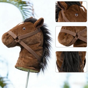 马年新款仿真马头高尔夫球杆套Golf Cover 毛绒高尔夫一号木套帽