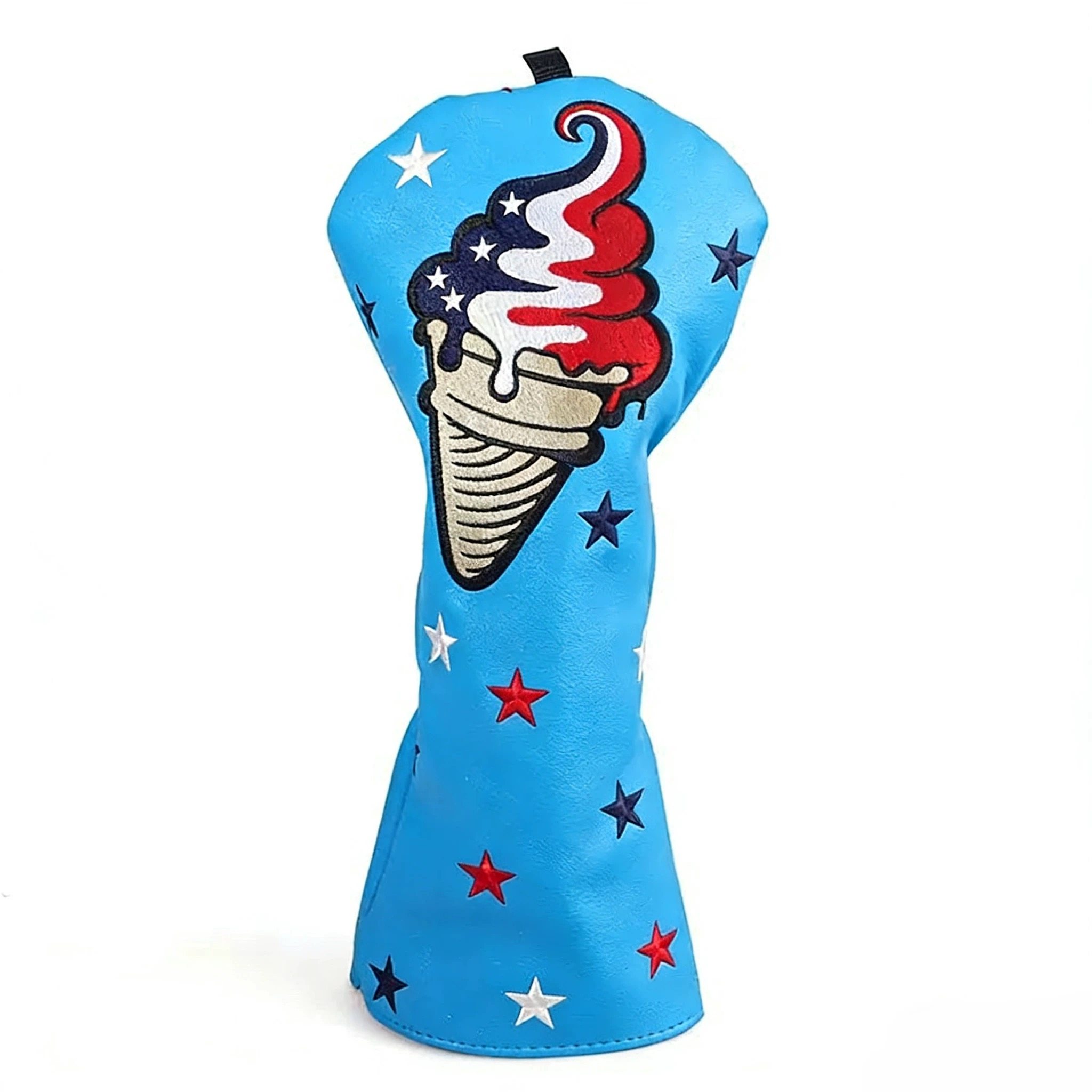 美式风高尔夫木杆套 冰淇淋图案刺绣球杆头套个性保护帽套