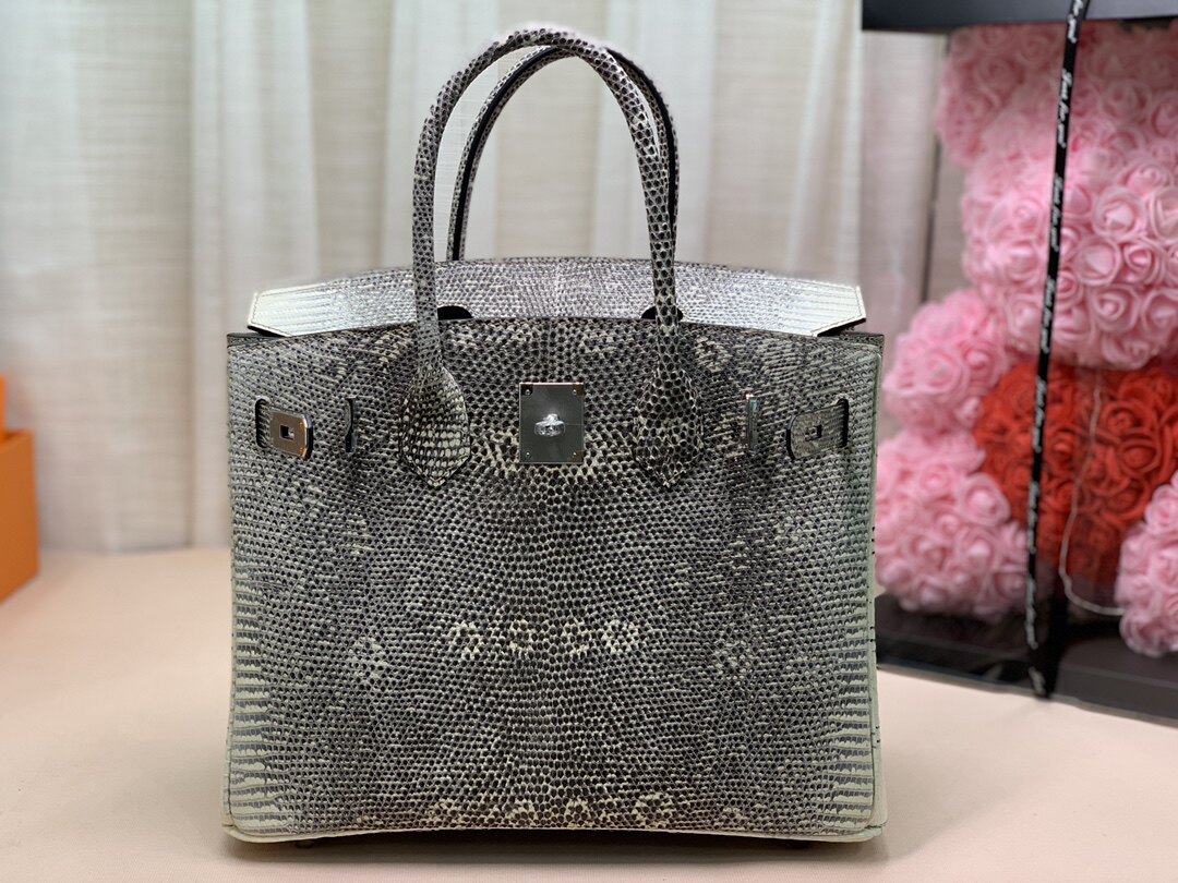 原花色蜥蜴皮bk铂金包30女士手提包高档女包带锁欧美时尚奢侈品牌