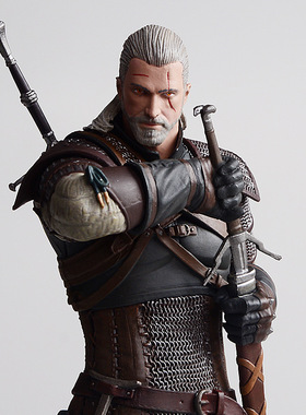 元祖模型 巫师3 THE WITCHER 3 狂猎 杰洛特白狼持剑套装 手办
