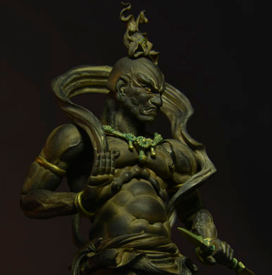 海洋堂山口式 takeya 017 竹谷隆之 佛像系列金刚力士 吽形木雕版