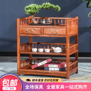 刺猬紫檀转角茶水柜烧水台花梨木餐边柜红木新中式茶桌实木置物架