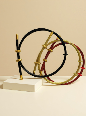 DIY金色扭纽手绳钢绳搭配串珠女AX同款替换皮绳简约礼物多色可选