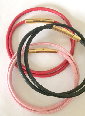 包邮意大利3mm头层3d3d硬金皮绳