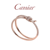 Knot绳结手镯女18K玫瑰金扭结镶钻情侣手环轻奢高级感送朋友礼物