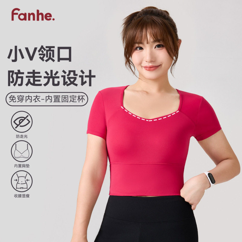 2025大码胖女孩新款瑜伽短袖修身