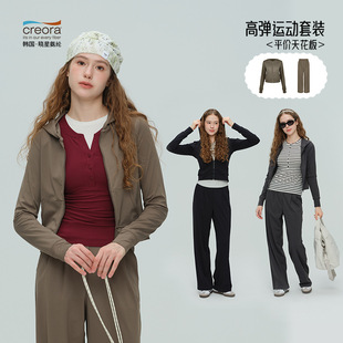 2025秋冬瑜伽服女晓星氨纶高弹透气健身服带帽拉链外套侧袋运动服