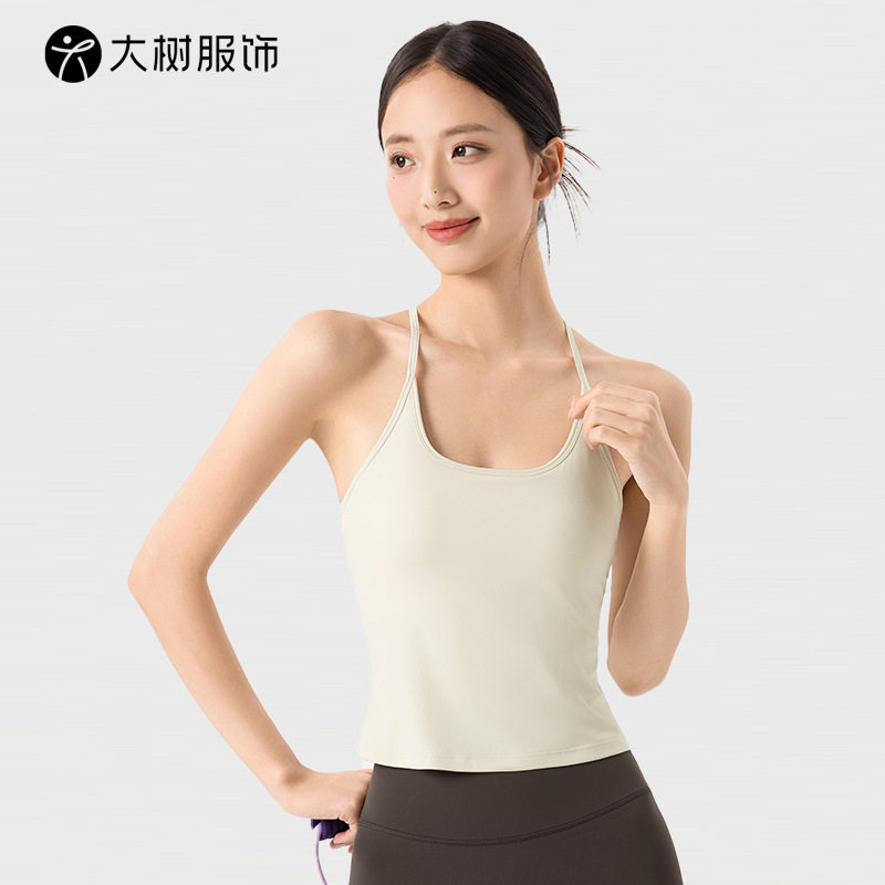 性感挂脖吊带瑜伽背心女3d聚拢胸