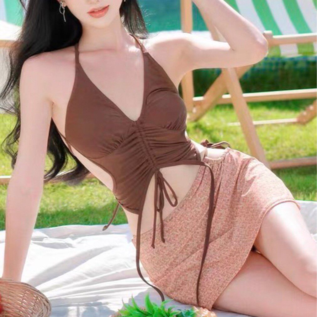 2025纯欲抽绳吊带套装性感辣妹绑