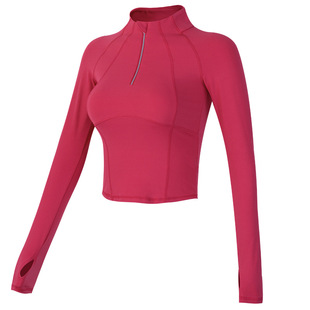 跨境2025新款 半拉链运动上衣 瑜伽服跑步运动训练紧身普拉提长袖