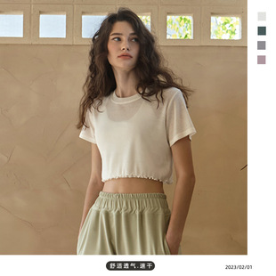 运动T恤 小上衣女透气速干宽松跑步短袖 2025春夏新款 运动健身短款