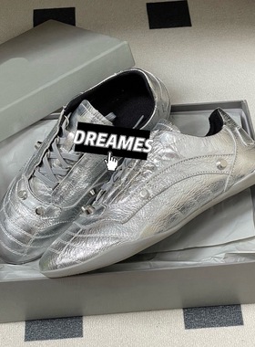 2025新款牛皮女板鞋运动鞋女鞋情侣款铆钉朋克复古风德训鞋包邮女