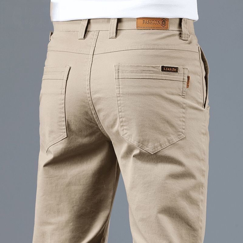 休闲春秋纯棉男士休闲裤直筒修身韩版潮流商务弹力高端骑行长裤子