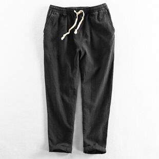 九分裤 男士 亚麻裤 子男夏季 棉麻男裤 薄款 潮牌锥形运动裤 裤 休闲长裤