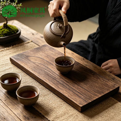诧寂风干泡台家用茶盘小型复古做旧干泡台茶具烧桐木茶盘茶海