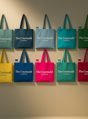 HUE英国courtauld科陶德美术双层加密高级料托特包单肩包帆布包