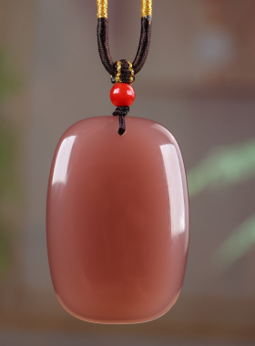 和田玉平安牌吊坠高光冰种玉石