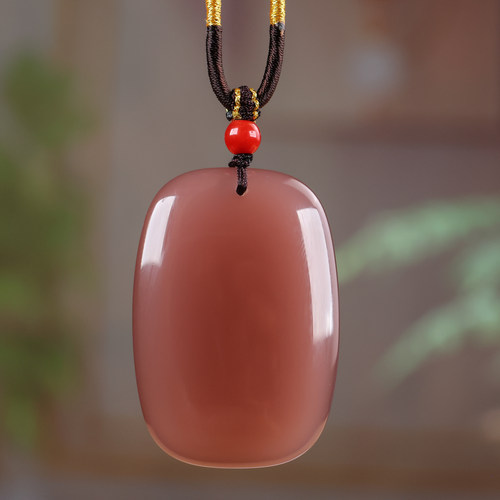 和田玉平安牌吊坠高光冰种玉石