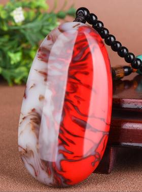 天然戈壁玉鸡血红白玉新疆金丝玉