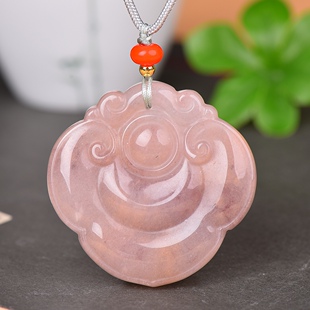 新疆金丝玉平安如意锁吊坠和田玉桃花酿祥云锁玉坠玉佩挂件项链坠