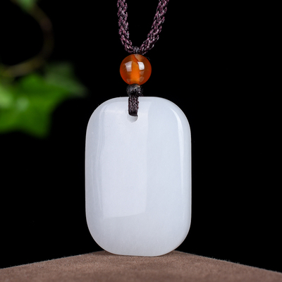 白玉平安无事牌汽车钥匙扣挂件