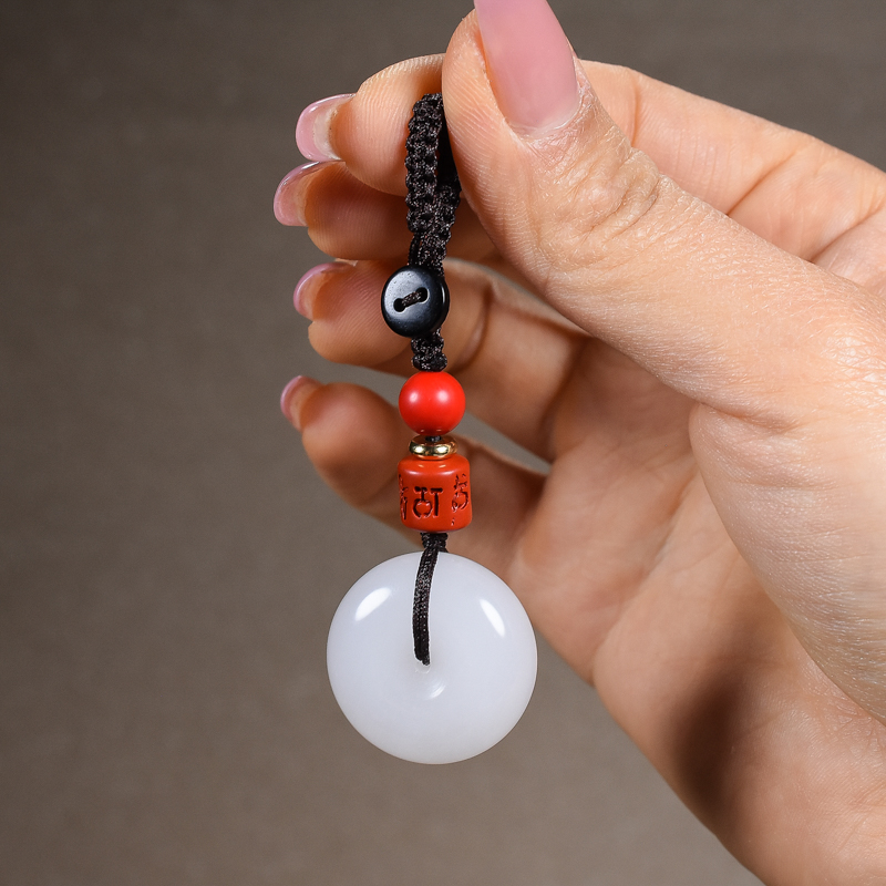 玉平安扣汽車鑰匙扣掛件