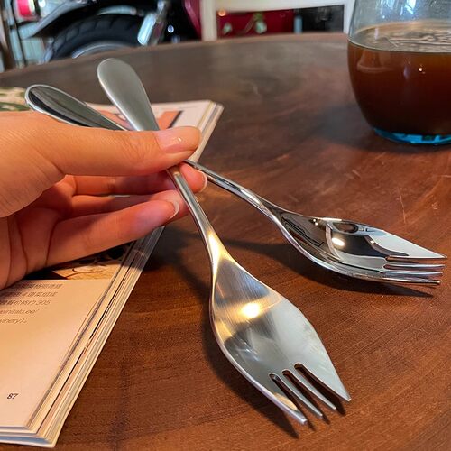 *老板娘自留款漂亮*不锈钢叉形勺一体面叉餐叉沙拉吃饭叉子水