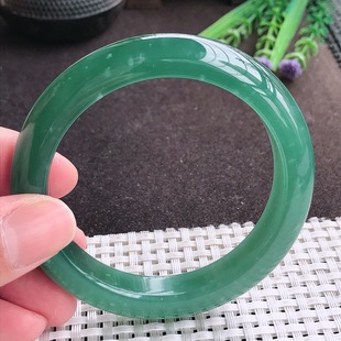 实拍A货翡翠57.8/12/9.2老坑冰胶水灵满色蓝韵手镯宽边翡翠玉镯