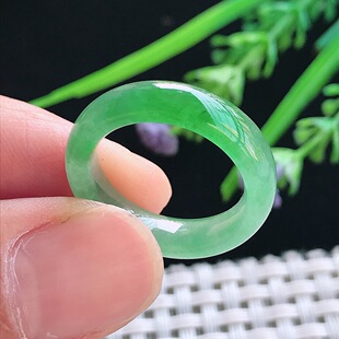 实拍A货翡翠17.5 3.7老坑冰阳绿戒指指环男女戒 5.6