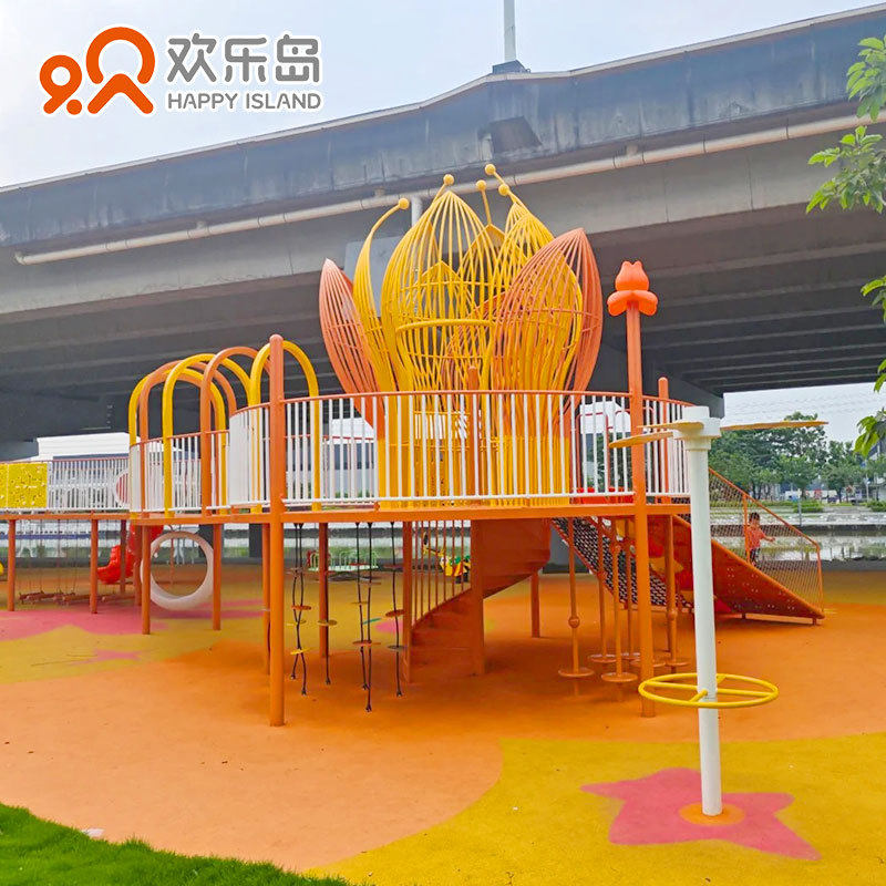 房地产小区游乐设备厂家户外不锈钢滑梯定做儿童主题乐园规划设计