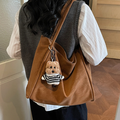 2025新款麂皮大容量通勤单肩女包