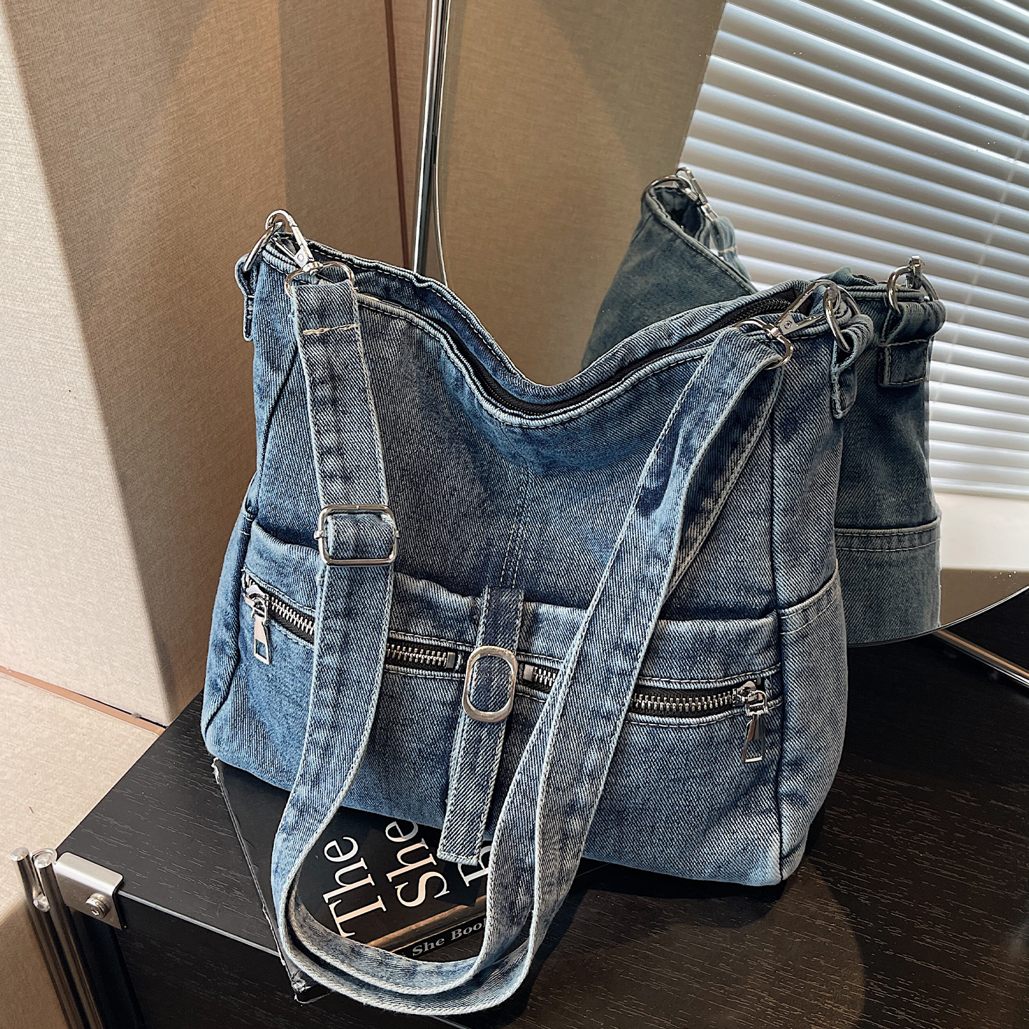 2025新款牛仔托特大容量通勤女包