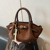 麂皮绒手提包包女式 2025新款 潮秋冬精致超火豹纹单肩包通勤斜挎包