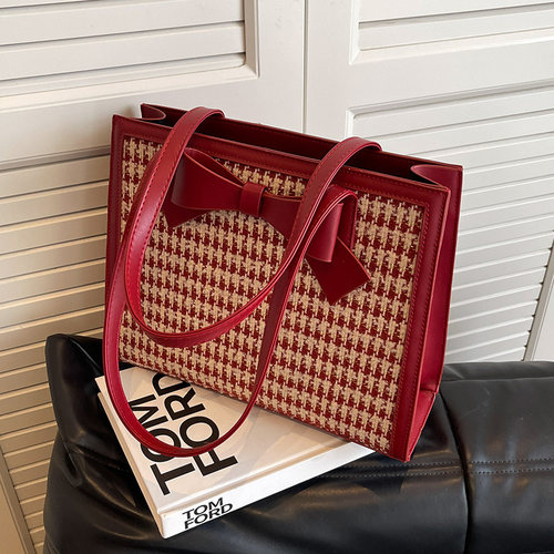 百搭小众单肩包手提水桶托特包