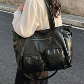 鳄鱼纹包包女式 2026新款 高级感轻奢单肩包大容量通勤托特包斜挎包